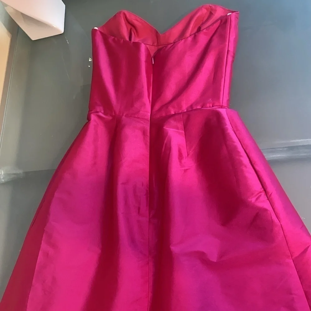Like NEW Alfred Sung Pink Strapless Mini Dress Size 2 - Picture 8 of 10